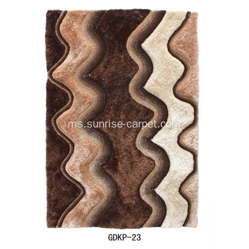 Karpet Shaggy Polyester Soft &amp; Silk dengan Pola 3D